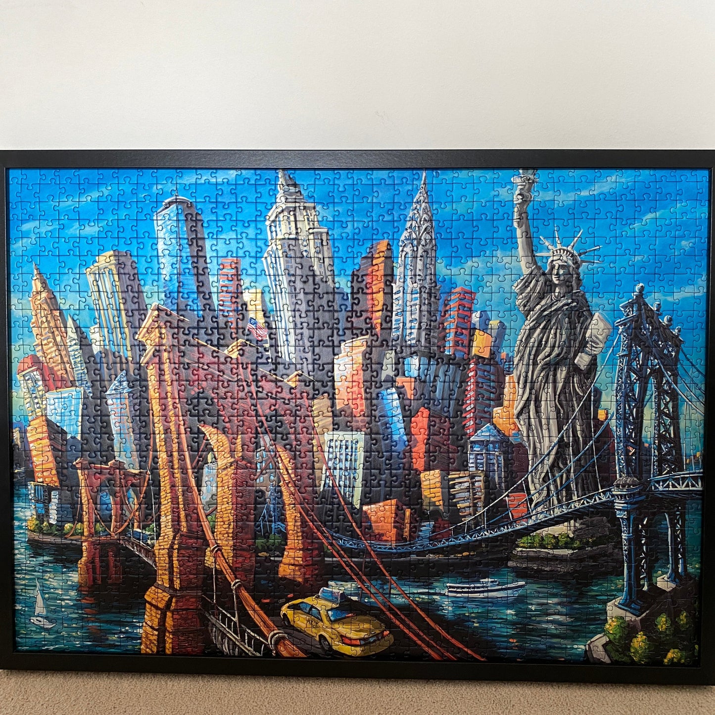 Welcome to New York 1000 Pieces Puzzle 27”x20” Framed Icon of Modern Art