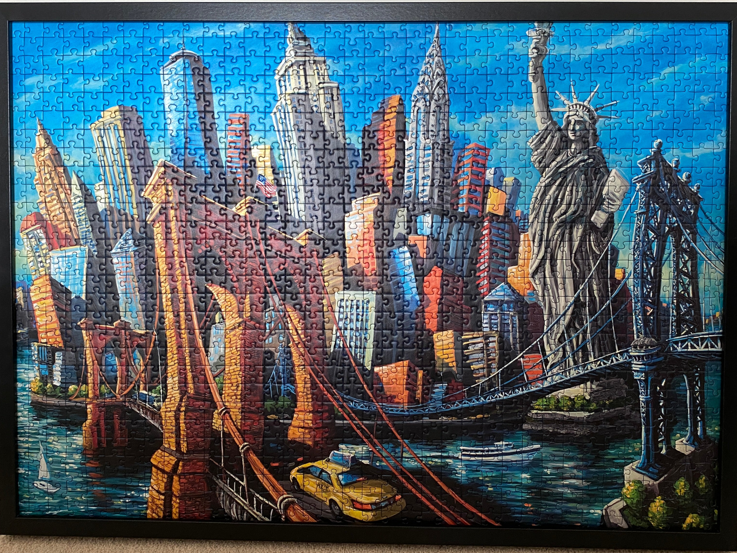 Welcome to New York 1000 Pieces Puzzle 27”x20” Framed Icon of Modern Art