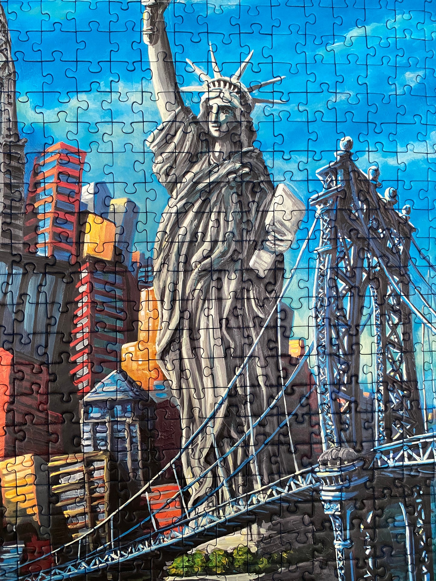 Welcome to New York 1000 Pieces Puzzle 27”x20” Framed Icon of Modern Art