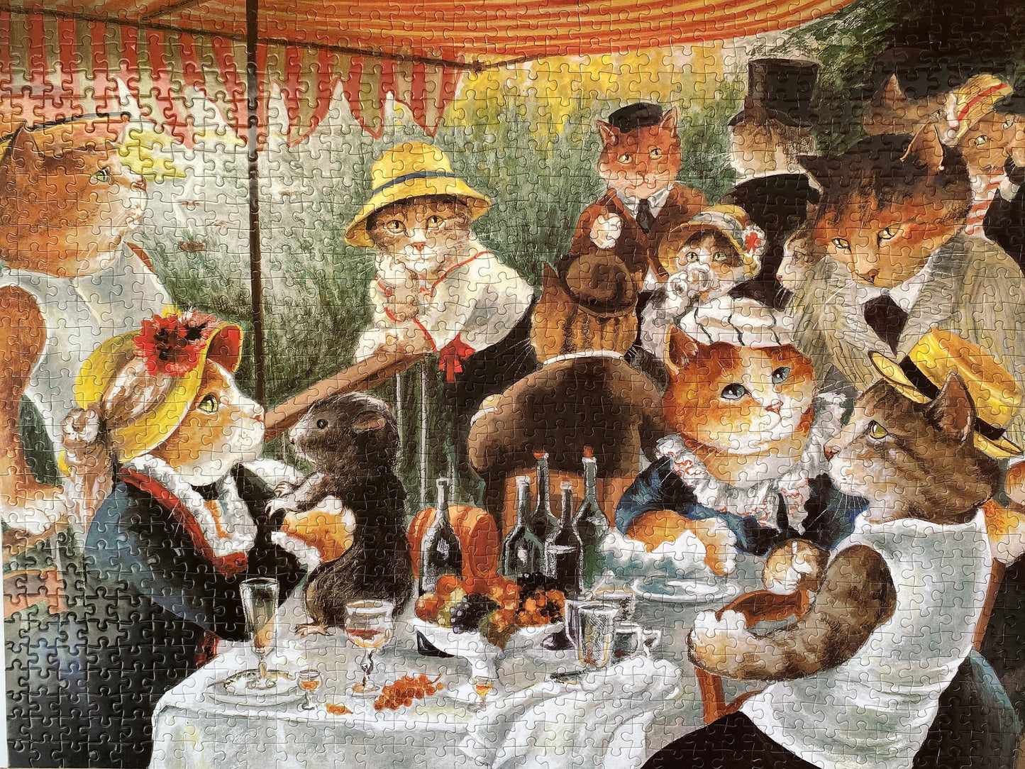 Completed 1000 Pieces Puzzle of Luncheon Of the Boating Party 20"x27" fabulous fine art