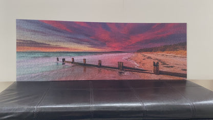 Completed 1000 Pieces Puzzle of McCore Beach, Australia 38”x13”